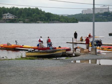 Canoe and kayak lessons have begun on Ramsey Lake.  Last summer, lessons were sometimes disrupted by a blue-green algae bloom in the lake.  (photo by Naomi Grant)