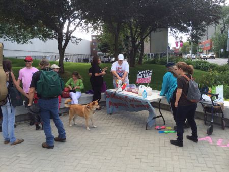 People gathering for the Funfest.