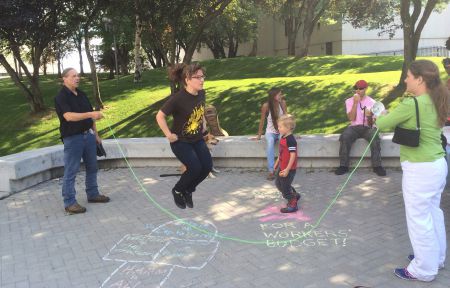 ...and radical jumprope, as demonstrated here by S-CAP organizer Anna Harbulik.