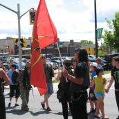 Round dance at Brady and Minto (photo by Damian Arteca)