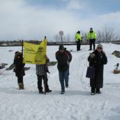People gather in support of protecting our water on World Water Day