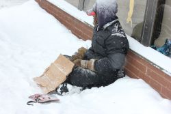 A homeless man in Sudbury. (Photo by Larson Heinonen.)